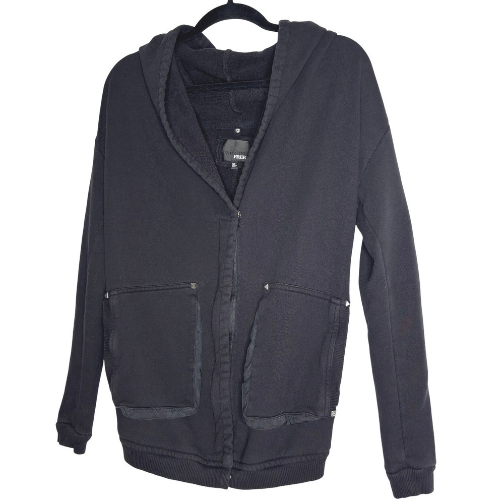 Wilfred Free‎ Black Studded Pocket Hooded Cardigan Jacket Womens XS - Picture 10 of 11